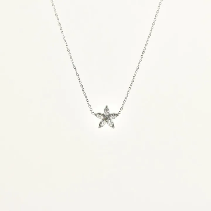 COLLIER ETOILE STRASS ACIER INOXYDABLE SILVER PETIT PRIX