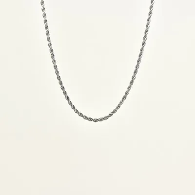 COLLIER MAILLE TORSADEE ACIER INOXYDABLE SILVER PETIT PRIX
