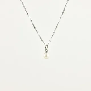 COLLIER PERLES ET PENDENTIF NACRE ACIER INOXYDABLE SILVER PETIT PRIX