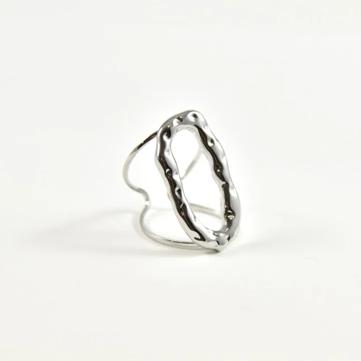 BAGUE RONDE MARTELEE ACIER INOXYDABLE GOLD PETIT PRIX