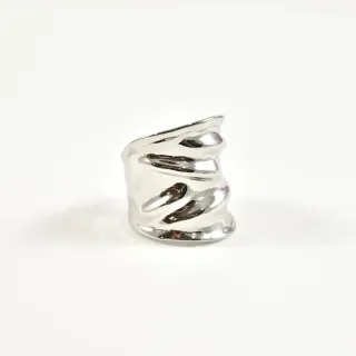 BAGUE XL MARTELEE ACIER INOXYDABLE SILVER PETIT PRIX