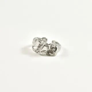 BAGUE LARGE MARTELEE ACIER INOXYDABLE SILVER PETIT PRIX