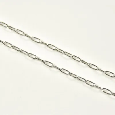 CHAINE SAUTOIR PETITE MAILLE CHEVAL ACIER INOXYDABLE SILVER PETIT PRIX
