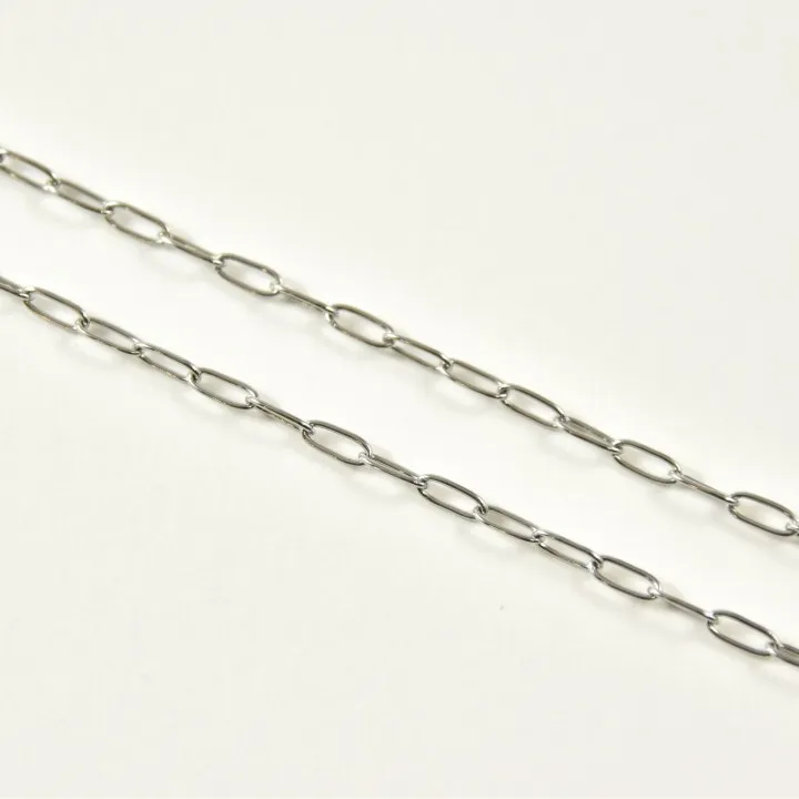 CHAINE SAUTOIR PETITE MAILLE CHEVAL ACIER INOXYDABLE SILVER PETIT PRIX