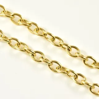 CHAINE GROSSE MAILLE RONDE ACIER INOXYDABLE GOLD PETIT PRIX