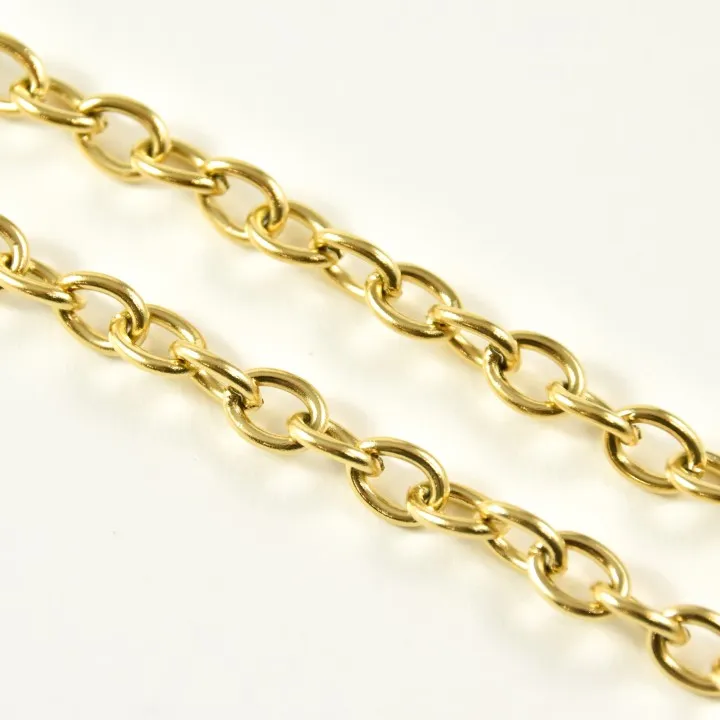 CHAINE GROSSE MAILLE RONDE ACIER INOXYDABLE GOLD PETIT PRIX