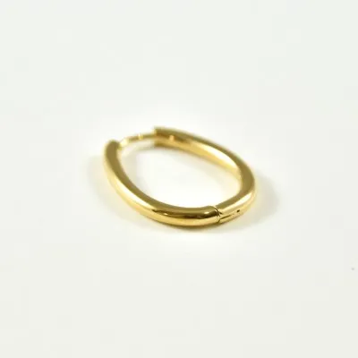BOUCLE CREOLE OVALE ACIER INOXYDABLE GOLD PETIT PRIX