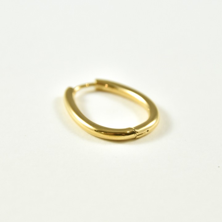 BOUCLE CREOLE OVALE ACIER INOXYDABLE GOLD PETIT PRIX