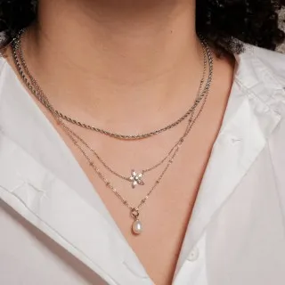 COLLIER MAILLE TORSADEE ACIER INOXYDABLE SILVER PETIT PRIX
