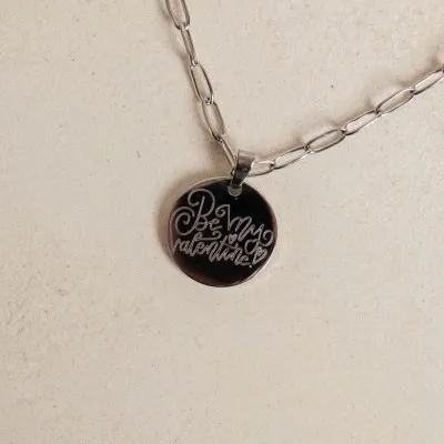 MEDAILLE LISSE PETIT MODELE PERSONNALISABLE ACIER INOXYDABLE SILVER
