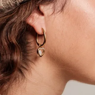 BOUCLE CREOLE OVALE ACIER INOXYDABLE GOLD PETIT PRIX