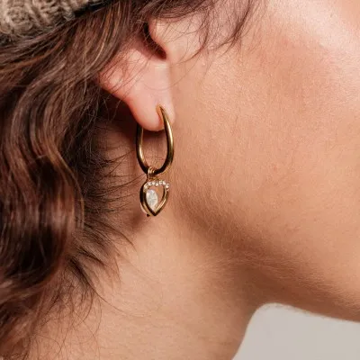 BOUCLE CREOLE OVALE ACIER INOXYDABLE GOLD PETIT PRIX