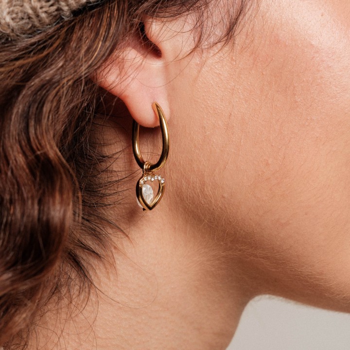 BOUCLE CREOLE OVALE ACIER INOXYDABLE GOLD PETIT PRIX
