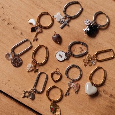 BOUCLE CREOLE OVALE ACIER INOXYDABLE GOLD PETIT PRIX