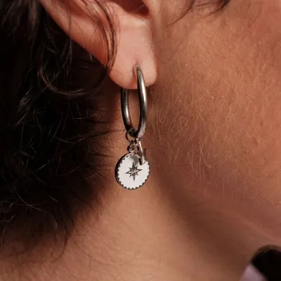 BOUCLE CREOLE OVALE ACIER INOXYDABLE SILVER PETIT PRIX