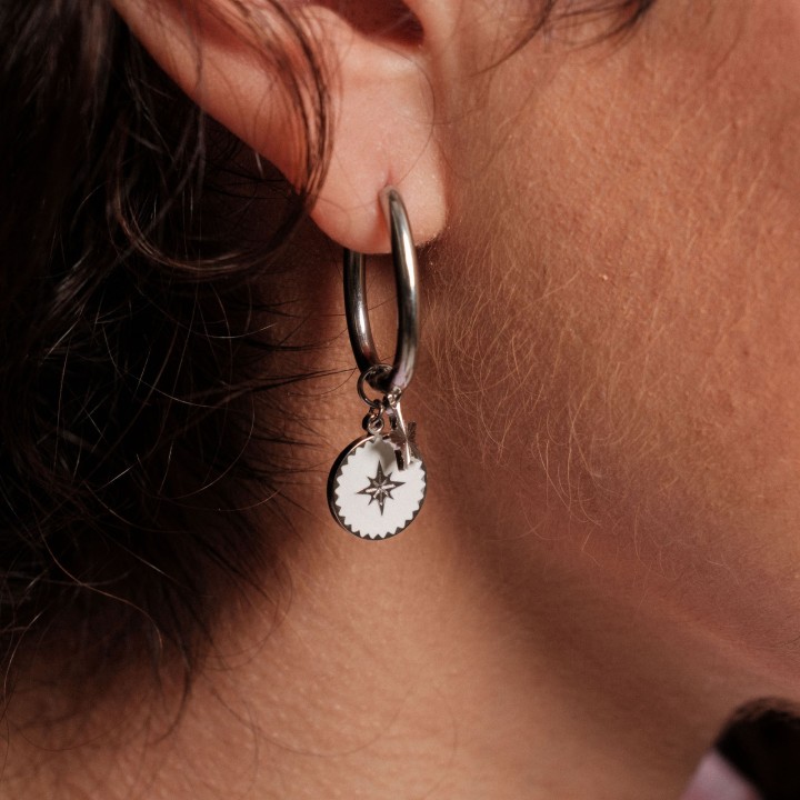 BOUCLE CREOLE OVALE ACIER INOXYDABLE SILVER PETIT PRIX