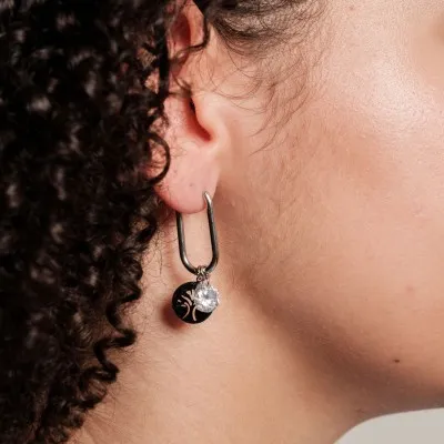 BOUCLE CREOLE RECTANGLE ACIER INOXYDABLE SILVER PETIT PRIX