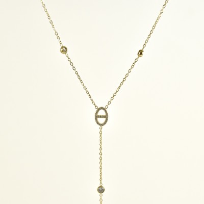 COLLIER MAILLE SERPENT ACIER INOXYDABLE GOLD PETIT PRIX
