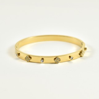 BRACELET PERLES GRIS METALLISE MEDAILLON ACIER INOX GOLD PETIT PRIX