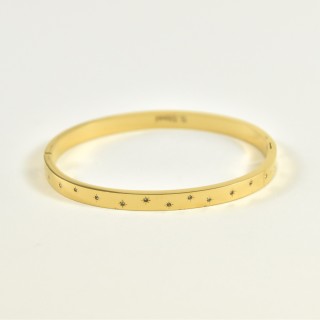 JONC ETOILES ET STRASS ACIER INOXYDABLE GOLD PETIT PRIX