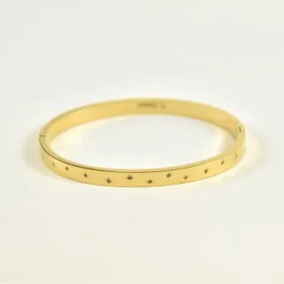 JONC ETOILES ET STRASS ACIER INOXYDABLE GOLD PETIT PRIX