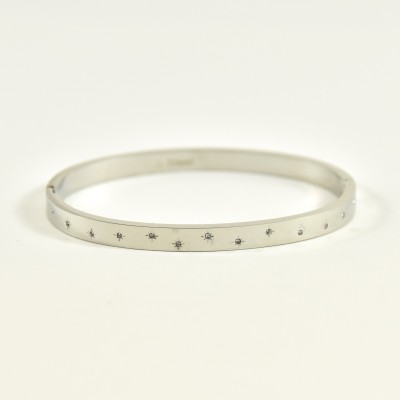 JONC ETOILES ET STRASS ACIER INOXYDABLE SILVER PETIT PRIX