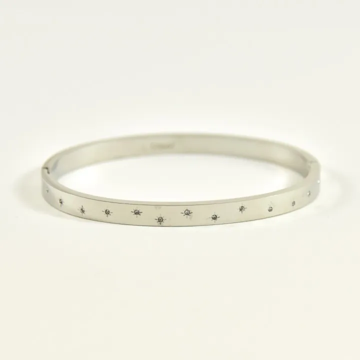BRACELET PERLES GRIS METALLISE MEDAILLON ACIER INOX GOLD PETIT PRIX