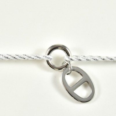 BRACELET CORDON BLANC ET GOLD ACIER INOXYDABLE SILVER PETIT PRIX