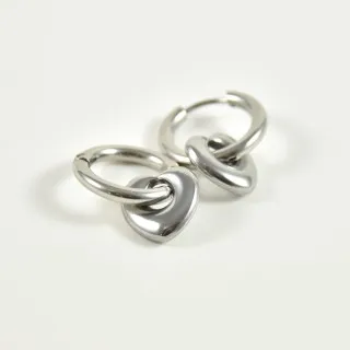 BOUCLES ANNEAUX ENTRELACES ACIER INOXYDABLE SILVER PETIT PRIX