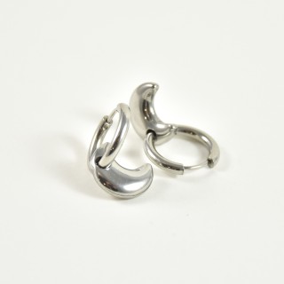 BOUCLES CREOLES LUNES ACIER INOXYDABLE SILVER PETIT PRIX