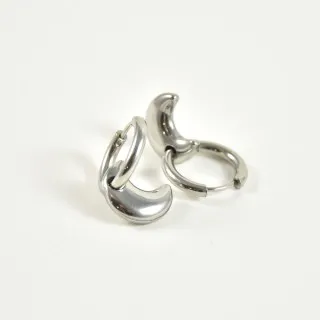 BOUCLES CREOLES LUNES ACIER INOXYDABLE SILVER PETIT PRIX