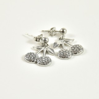 BOUCLES ANNEAUX ENTRELACES ACIER INOXYDABLE SILVER PETIT PRIX