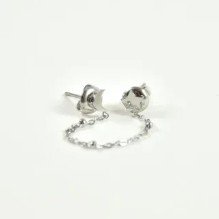 PUCE DOUBLE CHAINETTE ETOILE LUNE ACIER INOX SILVER PETIT PRIX
