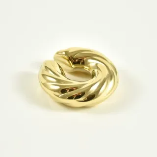 BAGUE D'OREILLE CREOLE LARGE TORSADEE XL ACIER INOX GOLD PETIT PRIX