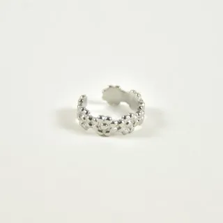 BAGUE D'OREILLE FLEURS CISELEES ACIER INOXYDABLE SILVER PETIT PRIX