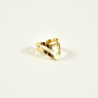 BAGUE D'OREILLE DOUBLE V ACIER INOXYDABLE GOLD PETIT PRIX