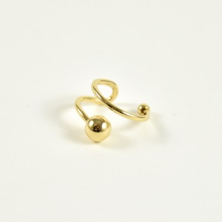 BAGUE D'OREILLE EN SPIRALE BOULES GOLD ACIER INOX GOLD PETIT PRIX