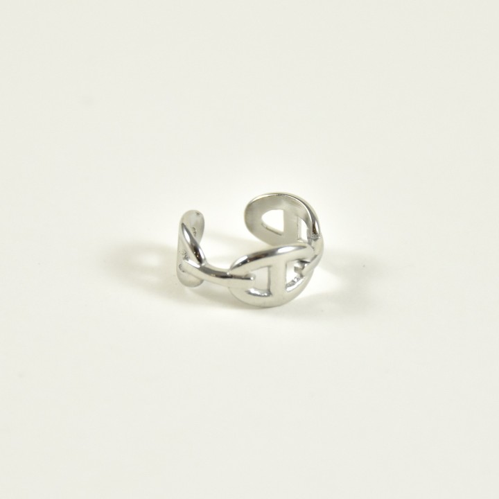 BAGUE D'OREILLE MAILLONS ACIER INOXYDABLE SILVER PETIT PRIX