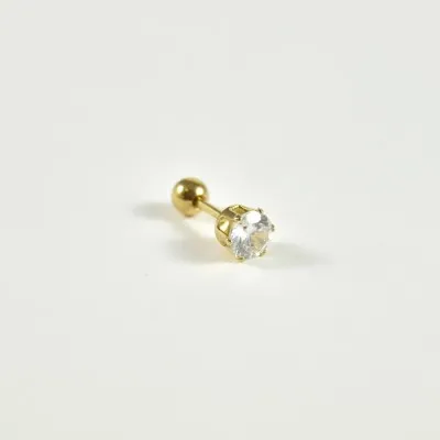 PIERCING STRASS ROND  BOULE ACIER INOXYDABLE GOLD PETIT PRIX