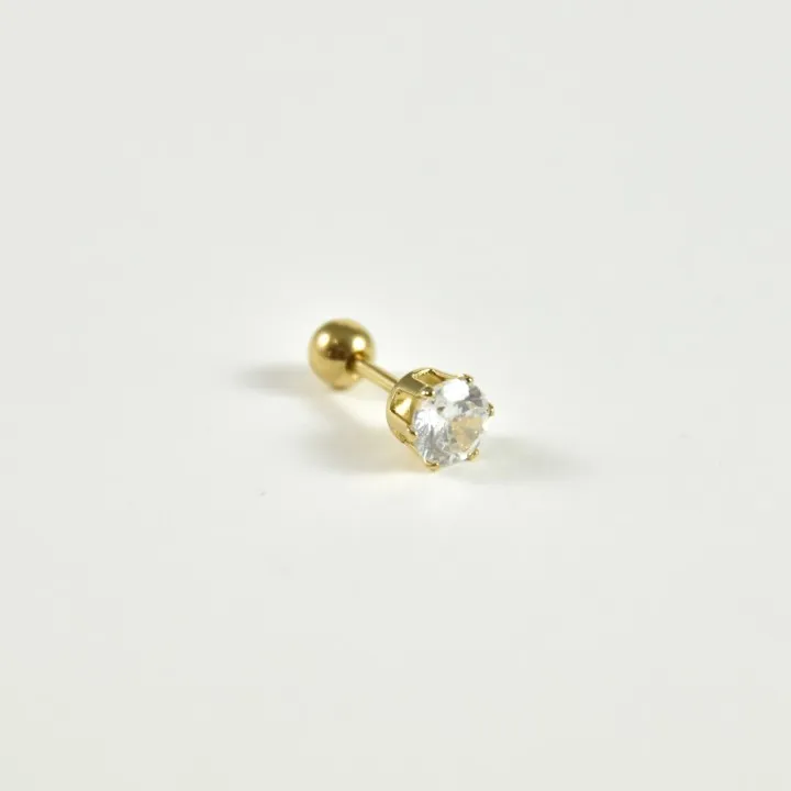 PIERCING STRASS ROND  BOULE ACIER INOXYDABLE GOLD PETIT PRIX