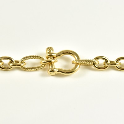 BRACELET GROSSE MAILLE CISELEE ACIER INOXYDABLE GOLD PETIT PRIX