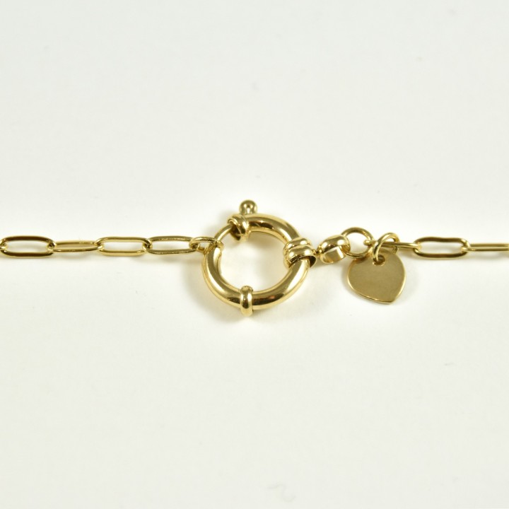 BRACELET PETITE MAILLE FERMOIR ROND ACIER INOXYDABLE GOLD PETIT PRIX