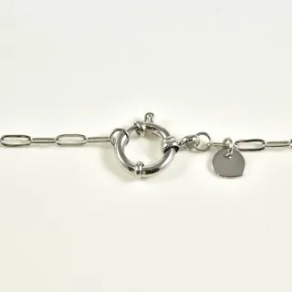 BRACELET PETITE MAILLE FERMOIR ROND ACIER INOXYDABLE SILVER PETIT PRIX
