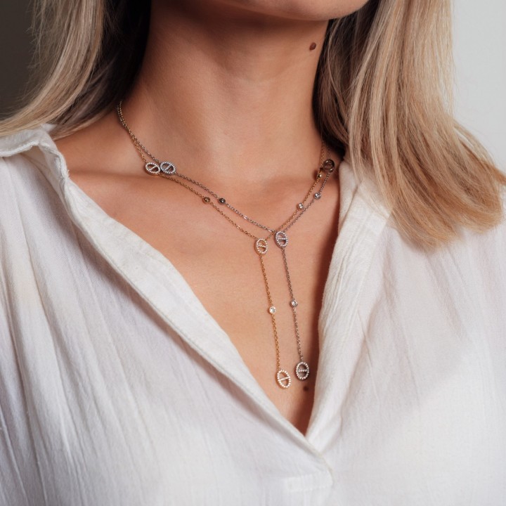 COLLIER MAILLE SERPENT ACIER INOXYDABLE GOLD PETIT PRIX