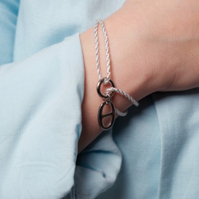 BRACELET CORDON BLANC ET GOLD ACIER INOXYDABLE SILVER PETIT PRIX