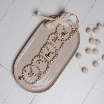BRACELET ELASTIQUE PERLES ETOILE ACIER INOXYDABLE GOLD PETIT PRIX