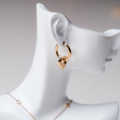 BOUCLES ANNEAUX ENTRELACES ACIER INOXYDABLE SILVER PETIT PRIX