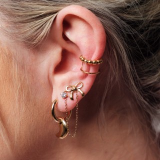 BOUCLES CREOLES LUNES ACIER INOXYDABLE GOLD PETIT PRIX