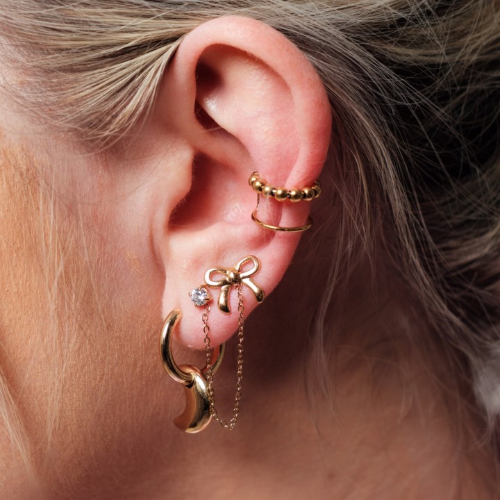 BOUCLES CREOLES LUNES ACIER INOXYDABLE GOLD PETIT PRIX