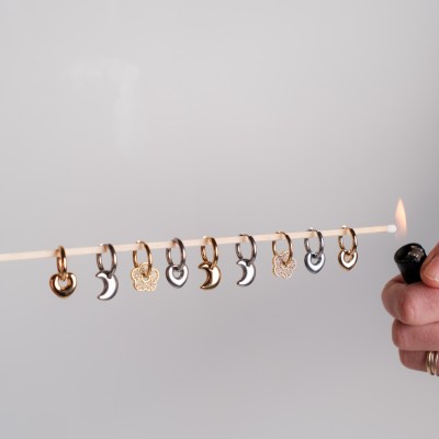 BOUCLES CREOLES LUNES ACIER INOXYDABLE SILVER PETIT PRIX